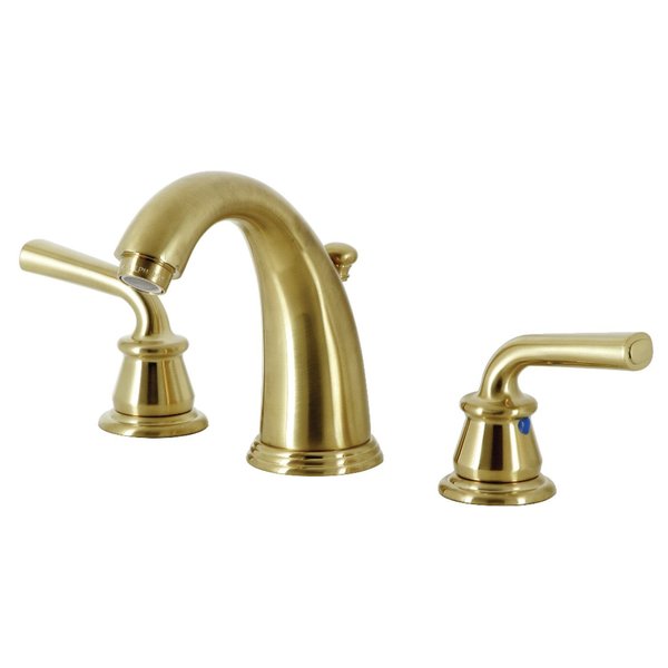 Kingston Brass Widespread Bathroom Faucet with Pop-Up Drain, Brushed Brass KB987RXLSB